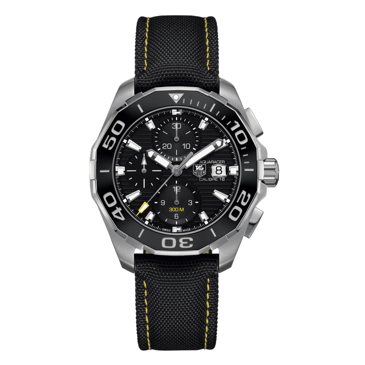 CAY211A.FC6361_SOLDAT-1-e1605795037385.png TAG Heuer Aquaracer Calibre 16 Automatic Mens Black Textile Chronograph 43mm - Imagen 1