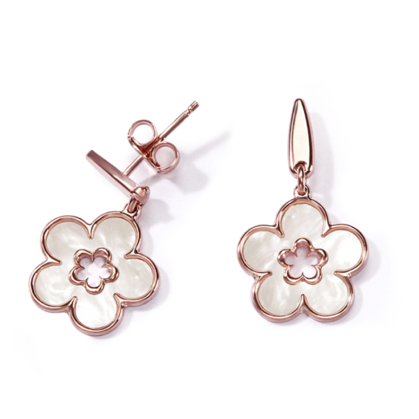 Aros Jolie Fleur Plata Rose y Madre Perla