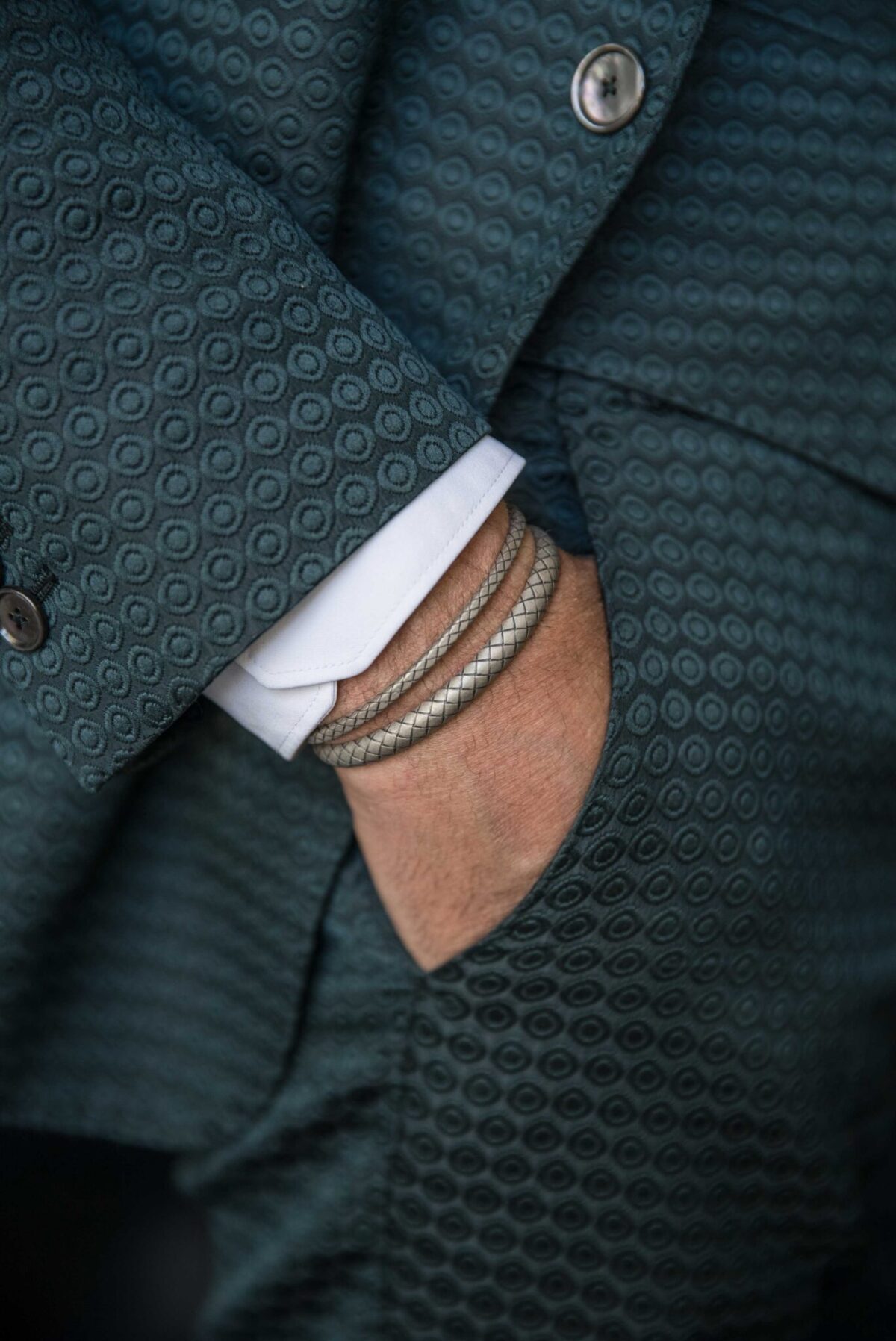 Pulsera plata rodinada - Imagen 2