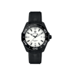 TAG Heuer Aquaracer Quartz Mens White Rubber Watch - Imagen 2