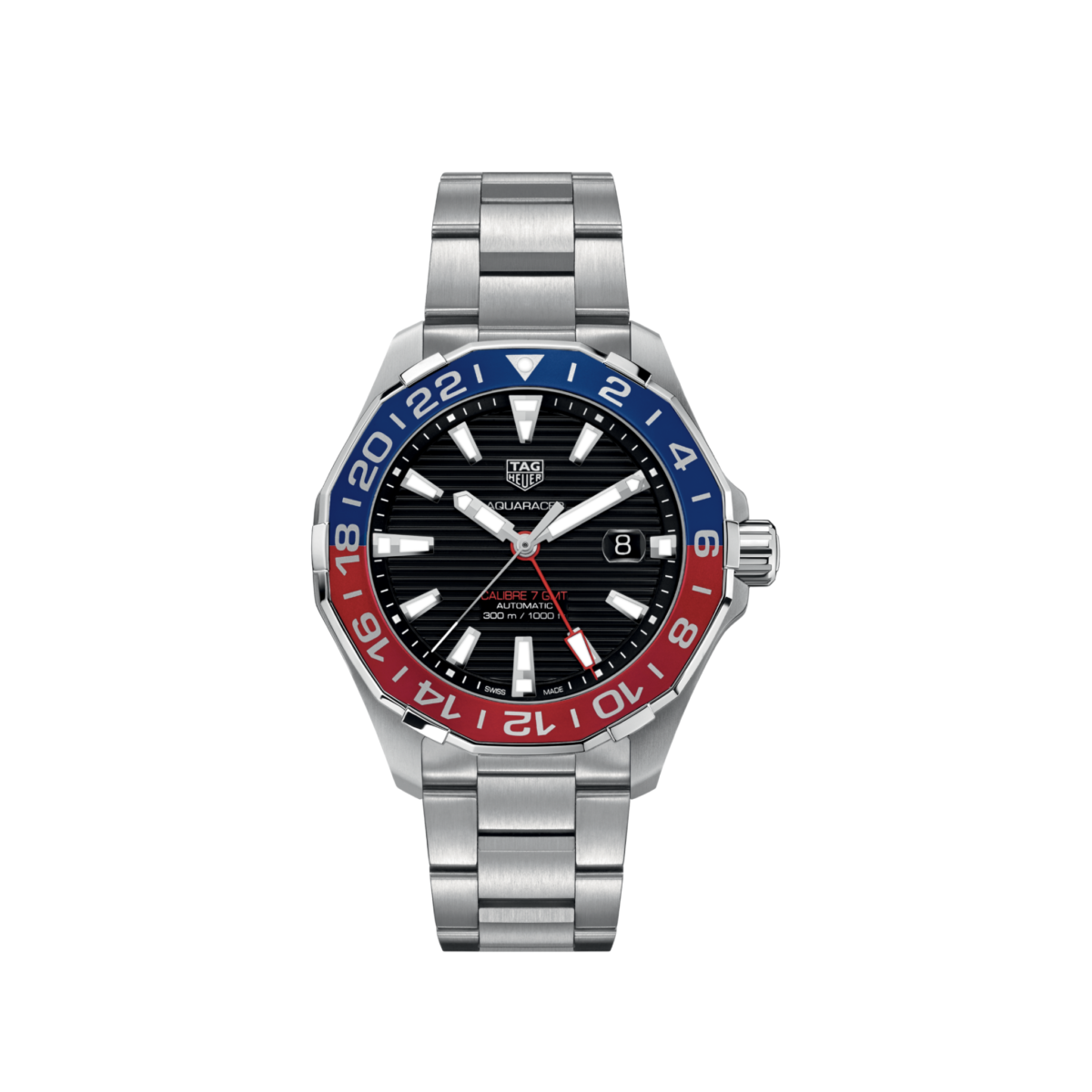 TAG Heuer Aquaracer Calibre 7 GMT Automatic Mens Black Steel Watch - Imagen 1