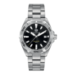 TAG Heuer Aquaracer Quartz Mens Black Steel Watch 41mm