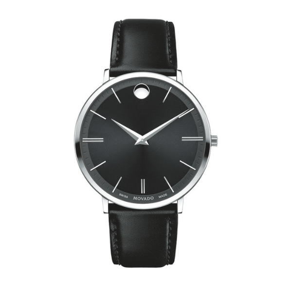 Movado Ultra Slim Cuero Black 40mm