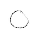 Pulsera plata y nylon 18 cms