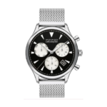 MOVADO  Heritage Black Chronograph Dial Steel Men's
