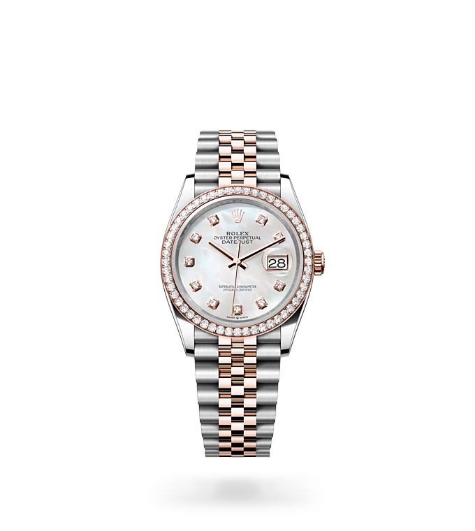 Datejust 36Oyster, 36 mm, acero Oystersteel, oro Everose y diamantes