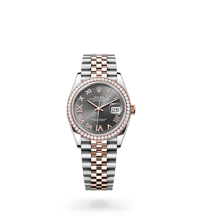 Datejust 36Oyster, 36 mm, acero Oystersteel, oro Everose y diamantes
