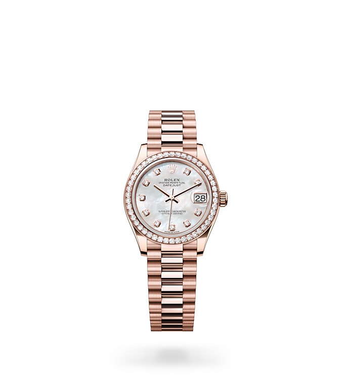 Datejust 31Oyster, 31 mm, oro Everose y diamantes