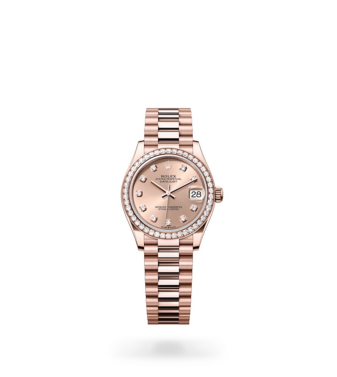 Datejust 31Oyster, 31 mm, oro Everose y diamantes