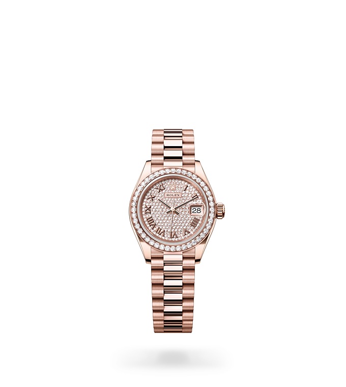 Lady‑DatejustOyster, 28 mm, oro Everose y diamantes