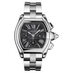 Cartier Roadster Chrono Automatico Acero con Fondo Negro Tamaño Grande
