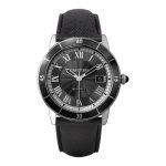 Cartier Ronde Croisiere 42mm Acero y Tela Negra Fondo Negro
