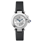 Cartier Miss Pasha en Acero y Tela Negra con Fondo Blanco