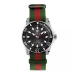 Gucci Dive AUTO 40mm con Correa de Tela Verde y Roja