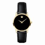 Movado Museum Classic 28mm Dorado con Cuero Negro