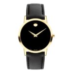 Movado Museum Classic 33mm Dorado con cuero Negro