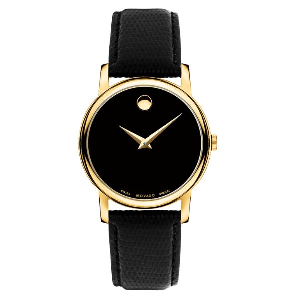 Movado Musseum Classic 38mm Dorado con Cuero Negro