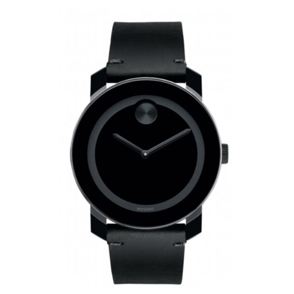 Movado Bold 42mm PVD y Cuero Negro