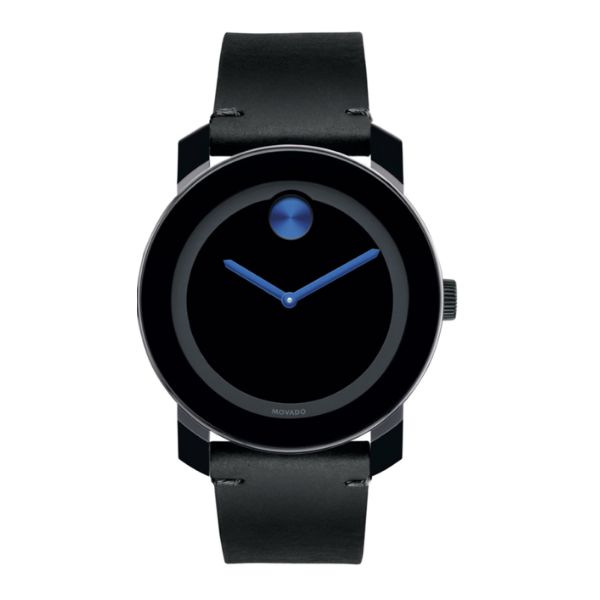 Movado Bold 42mm PVD y Cuero Negro y Azul