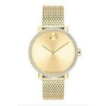 Movado BOLD 34mm Dorado con Circonias