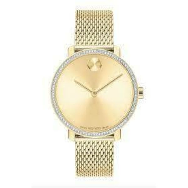 Movado BOLD 34mm Dorado con Circonias