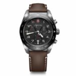Victorinox Quartz Chrono Negro 42mm con Correa de Cuero
