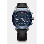 Victorinox Quartz Chrono Azul 42mm con Correa de Cuero