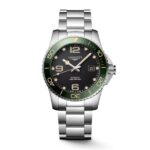 Longines HydroConquest en Acero con Esfera Negra y Bisel Verde 41mm