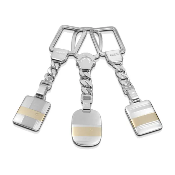 Llaveros en plata y oro.