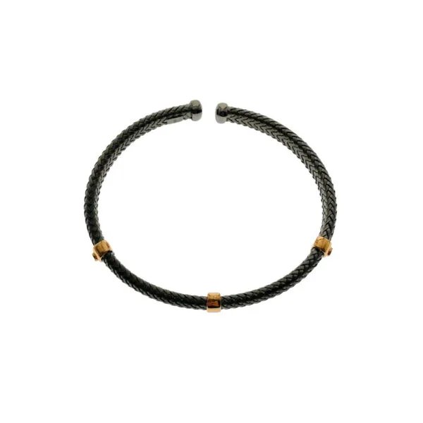 Pulsera Oro Rosado y Rodio Negro