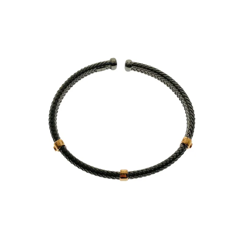 Pulsera Oro Rosado y Rodio Negro