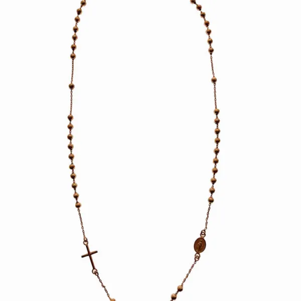 Rosario de oro rosado 18 kts.