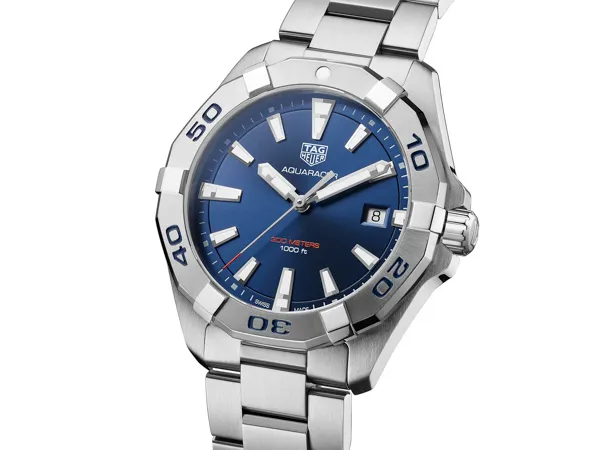 TAG Heuer Aquaracer Quartz Mens Blue Steel Watch 41mm - Imagen 2