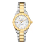 TAG Heuer Aquaracer Quartz Ladies Mother of Pearl Steel & Yellow Gold Coating Watch 32mm