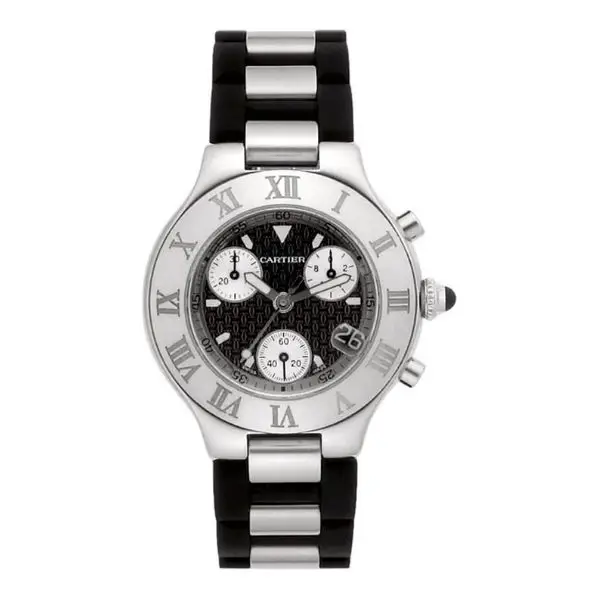 Cartier Tank MC W5330007432 × 792 (30) Cartier Chronoscaph 38mm Acero y Caucho Negro con Fondo Negro - Imagen 1