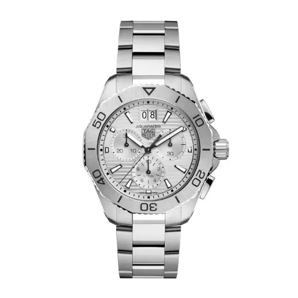 Tag Heuer Aquaracer Chrono con Esfera Plateada